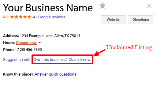 Google My Business Listing